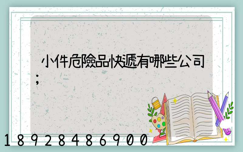 小件危險品快遞有哪些公司
